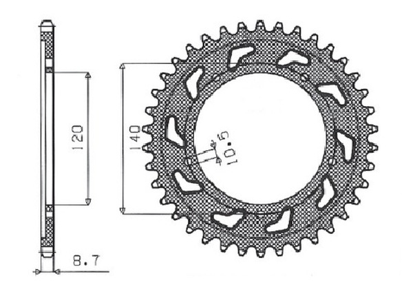 Works Triplestar Aluminum Rear Sprocket Natural, 1, nordicamoto.ro