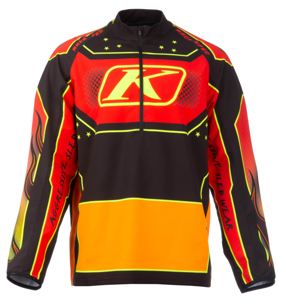 Pulover Klim Revolt Aggressive Sled Wear 1/4 Zip Throwback Flames-3