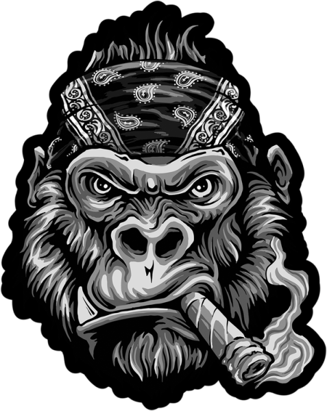 Gorilla Biker Patch Black, Gray, 1, nordicamoto.ro