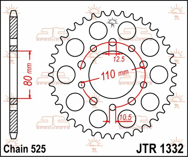 JT SPROCKETS Rear Sprocket Natural -0