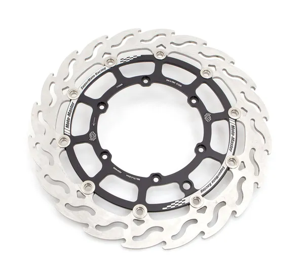 Supermoto Front Racing Rotors Anodized, Black, Silver-1