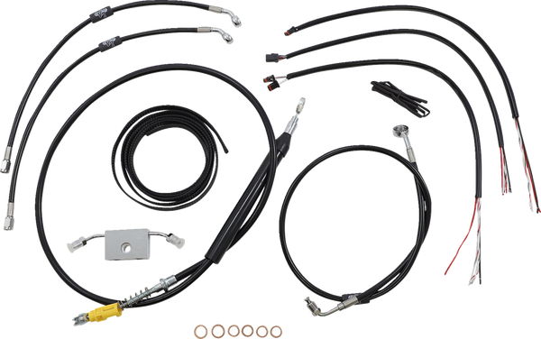 Complete Black Vinyl Braided Handlebar Cable/brake Line Kit Black, 1, nordicamoto.ro