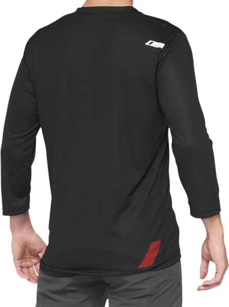 Tricou MTB 100% Airmatic 3/4 Sleeve Black/Red-1