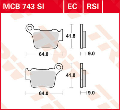 Placute frana spate KTM TRW 04-19 SI