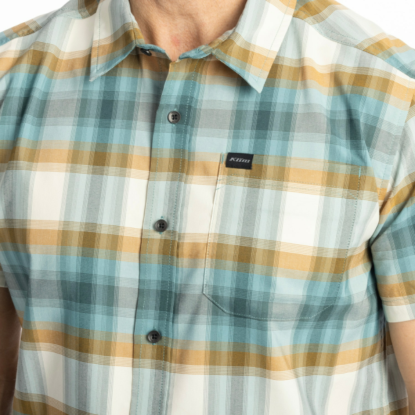 Camasa Klim Nero Stretch Mineral Blue - Golden Brown-8