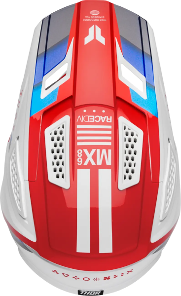 Casca Thor Fleet Defy Alb/Rosu/Albastru XXL-0