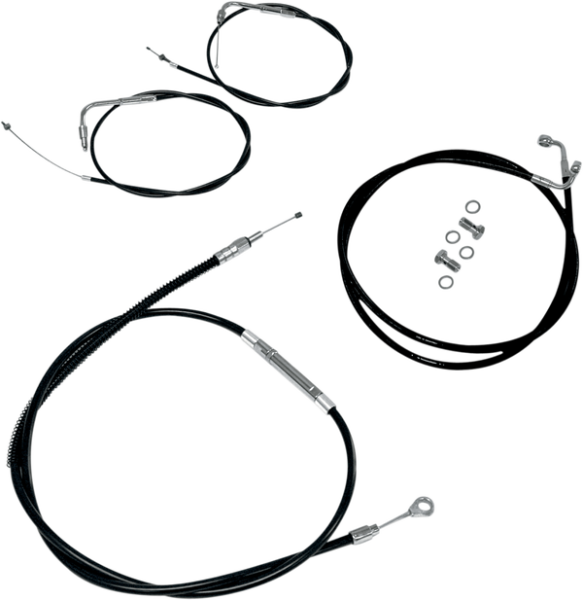 Beach And Bagger Bars Length Cable Kit Stainless Steel Black Coated Hd Black, 1, nordicamoto.ro