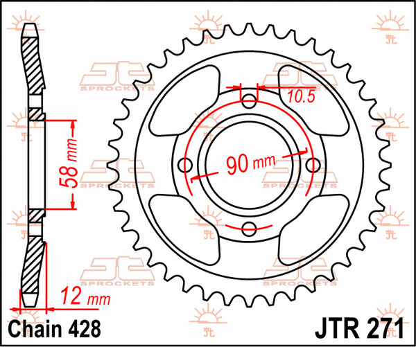 JT SPROCKETS Rear Sprocket Natural -0