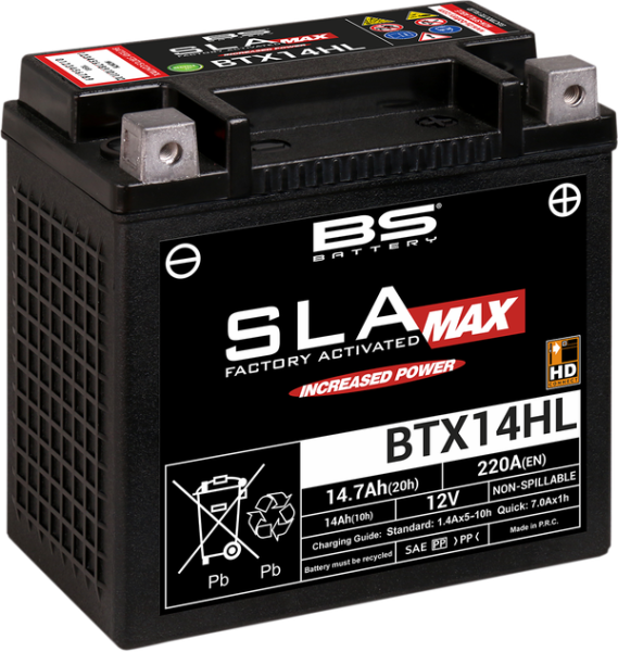Sla Max Factory- Activated Agm Maintenance-free Battery Black 