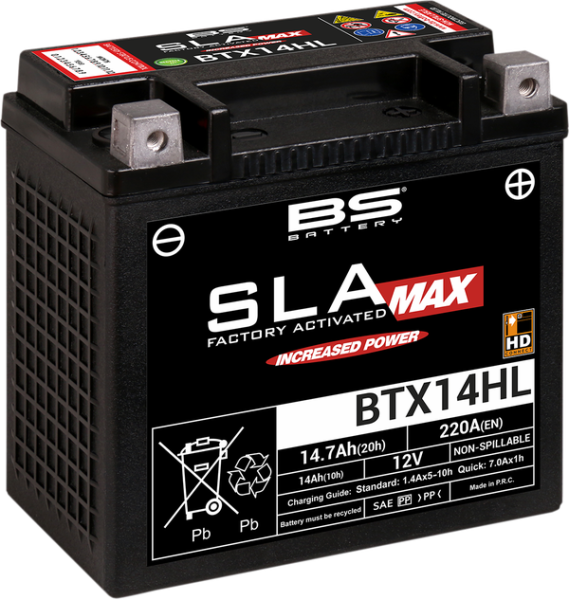 Sla Max Factory- Activated Agm Maintenance-free Battery Black