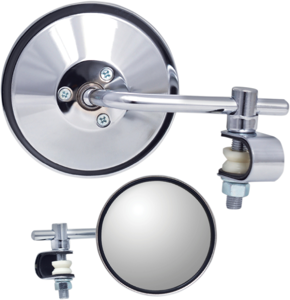Universal Clamp-on Mirror Silver, 1, nordicamoto.ro