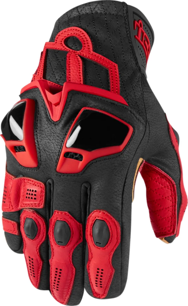 Manusi Piele Icon Hypersport Short Red/Black S, 1, nordicamoto.ro