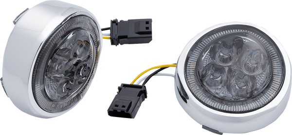 Led Lighted Fang® Front Signal Light Inserts With Bezel Chrome, 1, nordicamoto.ro
