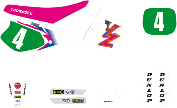 Graphics Kit Green, Pink, White, 2, nordicamoto.ro