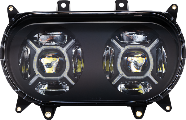 Double-x Led Headlight Chrome, 3, nordicamoto.ro