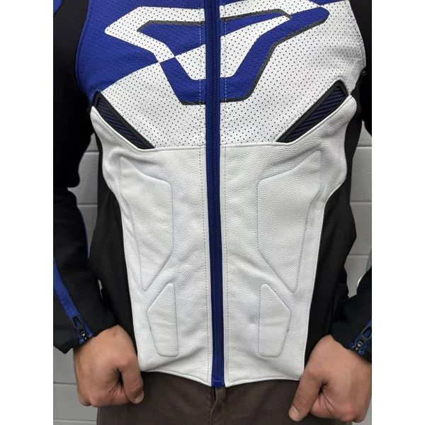 Geaca de piele sport/touring MACNA POINTER - Produs Resigilat Alb/Negru 52, 7, nordicamoto.ro