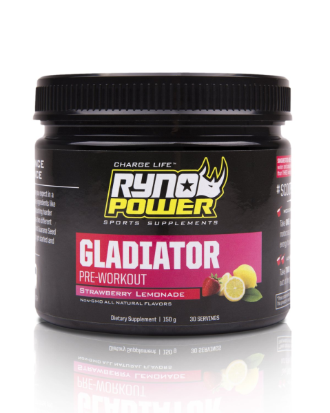 Supliment pre-antrenament pudră Ryno Power GLADIATOR Strawberry Lemonade, 150 g, 30 de porții, 1, nordicamoto.ro