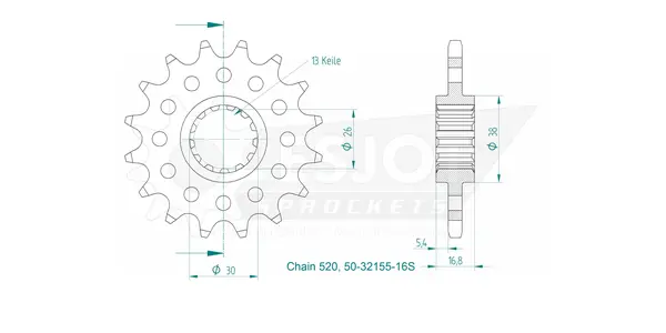 Sport Sprocket Front 520 Natural, 2, nordicamoto.ro