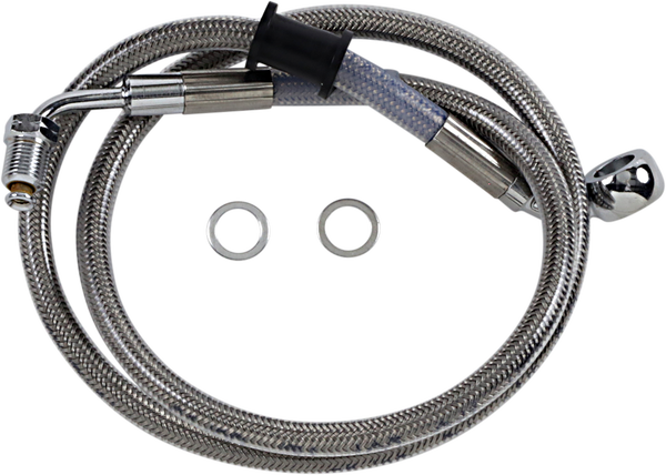 Extended Length Stainless Steel Brake Line Silver, Clear-coated Oversize [+203 mm (8'')], 1, nordicamoto.ro