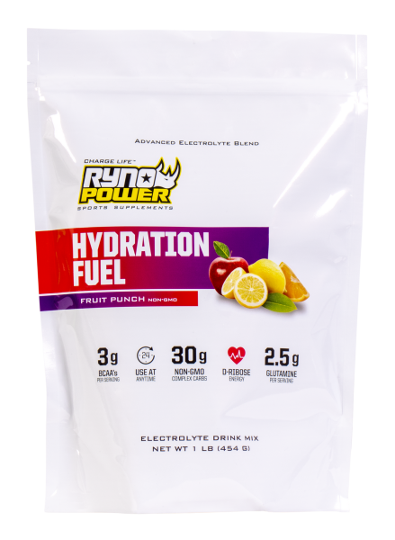 Pudră pentru băutură cu electroliți Ryno Power HYDRATION FUEL Fruit Punch, 907 g, 20 de porții, 1, nordicamoto.ro