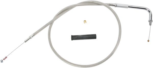 Stainless Braided Idle Cable Silver, 1, nordicamoto.ro