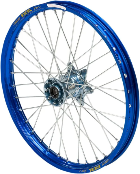 Elite Mx-en Wheel, Silver Spokes Blue, Silver