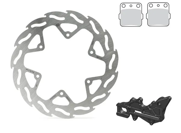 240mm Oversize Rear Brake Kit Black, Silver, Stainless Steel-1