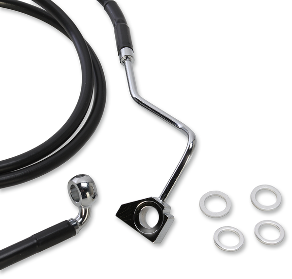 Extended Length Black Vinyl Brake Line Kit Black Oversize [+102 mm (4'')], 1, nordicamoto.ro