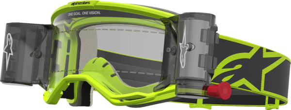Ochelari Alpinestars Vision 5 Rora Roll-Off Galben Fluo/Negru/Lentila Clara, 1, nordicamoto.ro