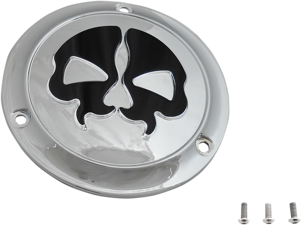 Split Skull Derby Cover Black, Chrome, 1, nordicamoto.ro