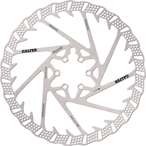 Shark 6-bolt Bicycle Brake Rotor Silver, 1, nordicamoto.ro