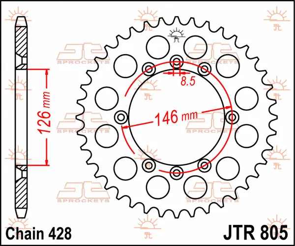 JT SPROCKETS Rear Sprocket Natural -0