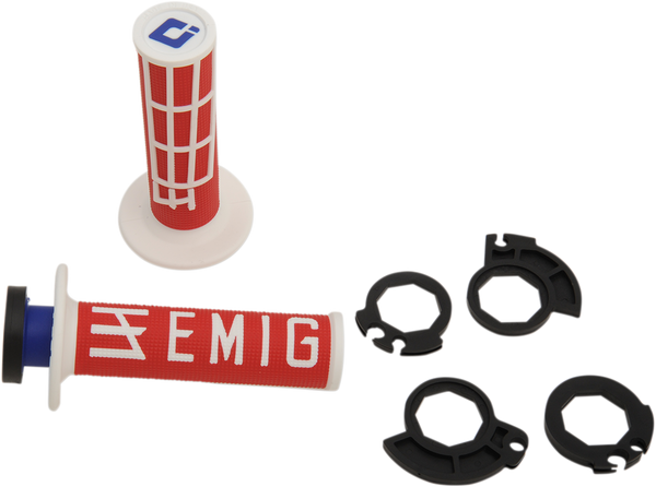 Emig Racing V2 Half-waffle Grip Black-white Black, White, 2, nordicamoto.ro