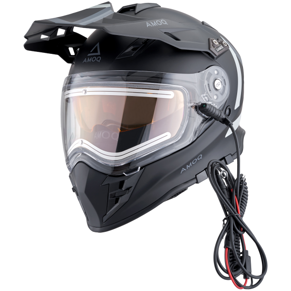 Cască AMOQ Adaptor Evo ADV cu vizieră electrică, negru/gri, mărimea XL, 2, nordicamoto.ro