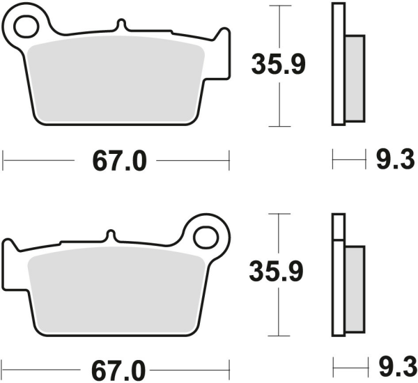 Placute frana spate TRW Sinterizate OFFROAD KAWASAKI KXF 250 '04-/ KLX 450 '07-/KXF 450 '04-/ KXE 450 '10-/ SUZUKI RMZ 250 '04-/RMZ 450 '05-/ YAMAHA YZ 125 '03-/WR 250 '08-'14 / YZ 250 '02-/WR / YZ 450 '03-