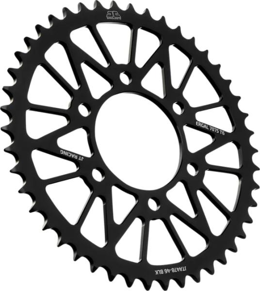 JT SPROCKETS Pinion spate din aluminiu Racelite, negru, 1, nordicamoto.ro