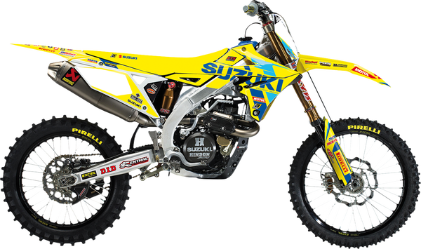 Blackbird Racing Replica Team Suzuki Ksrt 2022 Graphics Kit With Seat Cover Blue, Yellow, 2, nordicamoto.ro