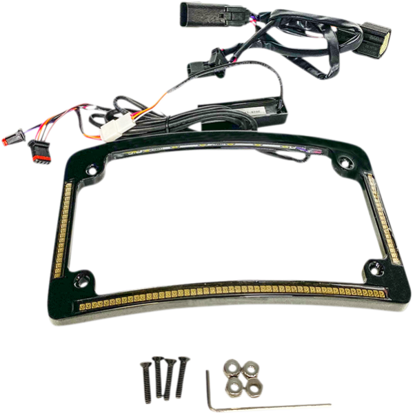 Plug & Play Run/brake/turn Led Radius License Plate Frame Amber, Red, White, 2, nordicamoto.ro