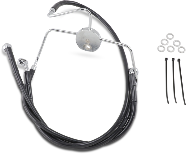 Extended Length Black Vinyl Brake Line Kit Black Oversize [+51 mm (2'')], 1, nordicamoto.ro