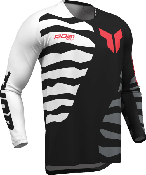 Tricou Launchmode Shredder alb-negru, 1, nordicamoto.ro