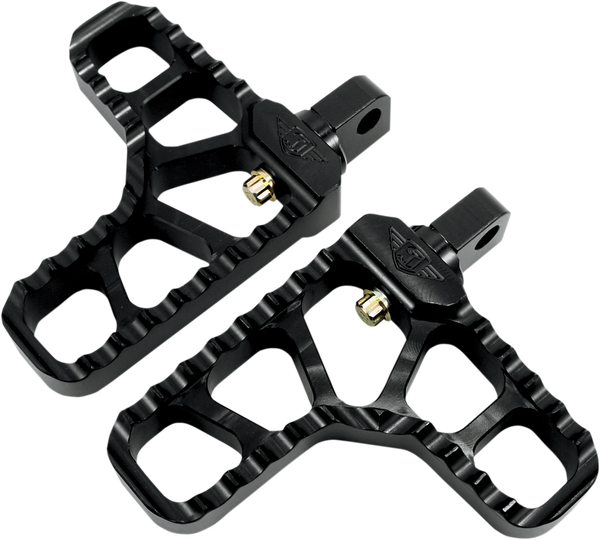Adjustable Serrated Billet Footpegs Black Short, 2, nordicamoto.ro