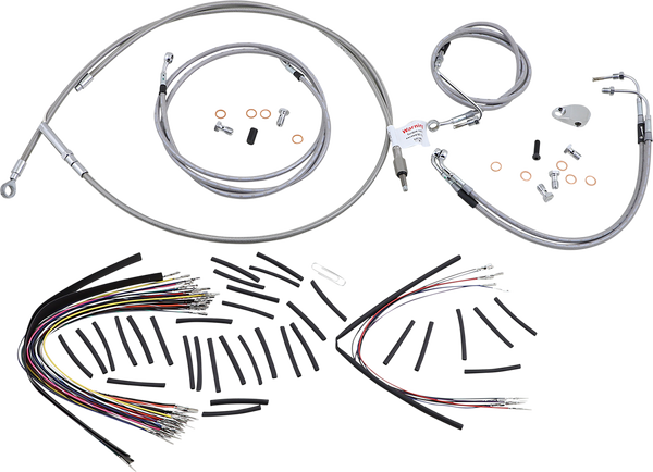 Complete Stainless Braided Handlebar Cable/brake Line Kit Silver, 1, nordicamoto.ro