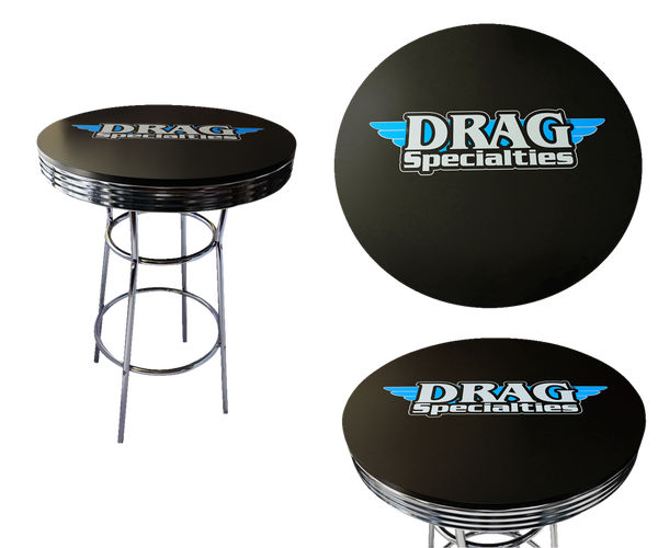 Round Pub Table Black, Blue, White, Chrome Plated, 1, nordicamoto.ro