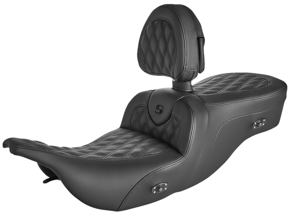 Heated Roadsofa Lattice Stitched Seat Black, 1, nordicamoto.ro