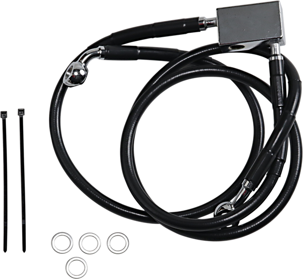 Extended Length Black Vinyl Brake Line Kit Black Oversize [+76 mm (3')], 1, nordicamoto.ro