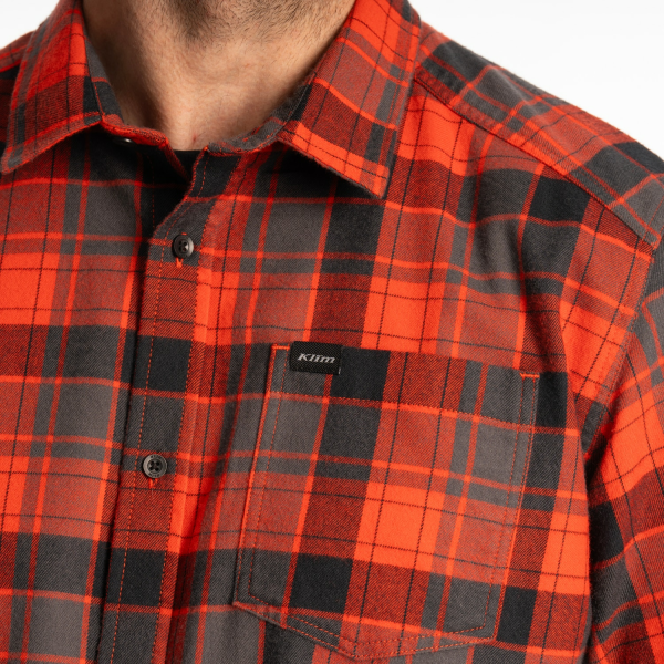 Camasa Klim Cottonwood Midweight Flannel Fiery Red - Black-1