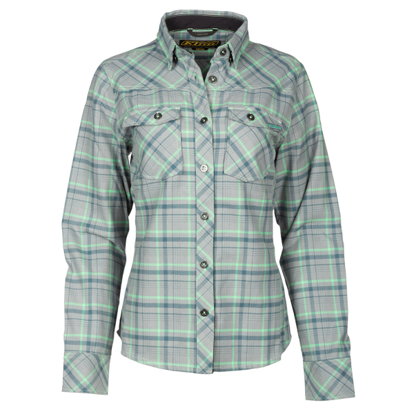 Camasa Dama Klim Upland Flannel Monument Gray - Wintermint-7