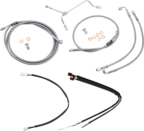 Complete Stainless Braided Handlebar Cable/brake Line Kit Silver, 1, nordicamoto.ro