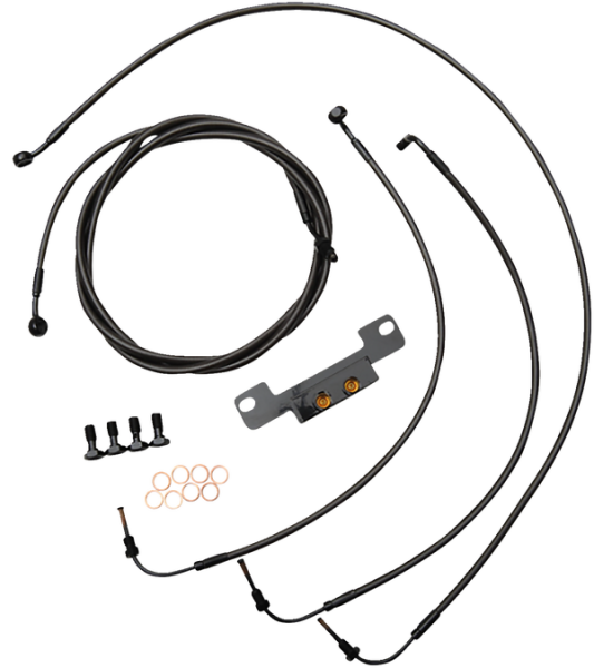 Standard Midnight Braided Handlebar Cable/brake Line Kit Black, 1, nordicamoto.ro