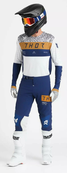 THOR Sportmode Bravo Gloves White, Gray, Blue -4